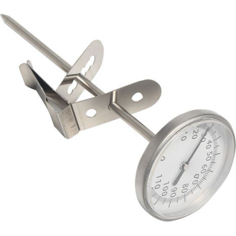 Thermomètre café analogique cadran -10 à 100°C, sonde inox lecture instantanée, pour lait café chocolat boissons chaudes (1/5)