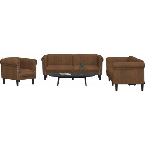 Ensemble de canapés 3 pcs marron velours (1/5)