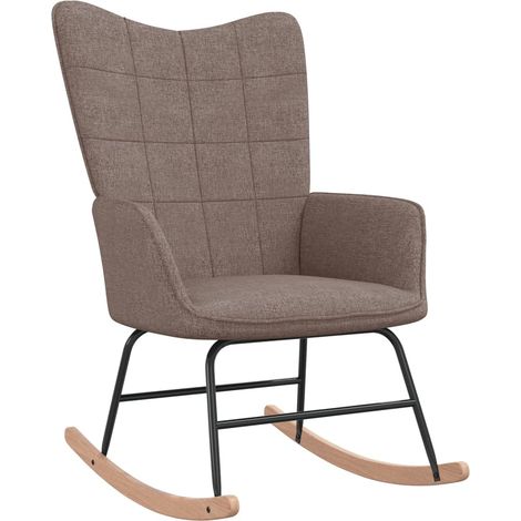Chaise à bascule Fauteuil berçant - Chaise de salon Taupe Tissu BonneVie-36905 (1/5)