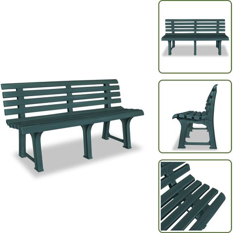 Gartenmöbel - vidaXL Gartenbank 145,5 cm Kunststoff Grün - Outdoorbank