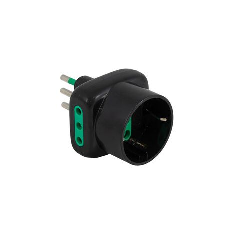 Q.TA' 50 FME 82671-EW ADATTATORE TRIPLO 10A 2P+SCHU NERO EASY