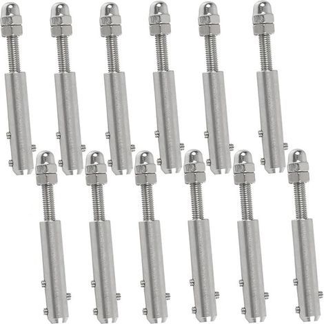 Cyslmuk – Cosses à vis pour câbles métalliques 4 mm – Lot de 12 pièces – Acier inoxydable pour tension sécurisée – Résistantes aux intempéries (1/5)