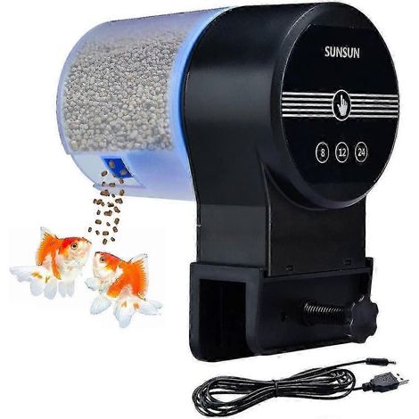 Chargeur USB 3 voies, distributeur automatique de nourriture pour poissons et tortues, accessoires pour aquarium, distributeur automatique de nourriture pour poissons d'aquarium marin et de bassin (1/5)