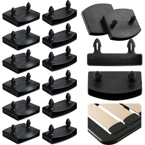 48 x Slatted Base Brackets, Slatted End Caps for Bed Slat Supports, Plastic End Caps for Connecting to the Bed 10 x 54 mm (1/5)
