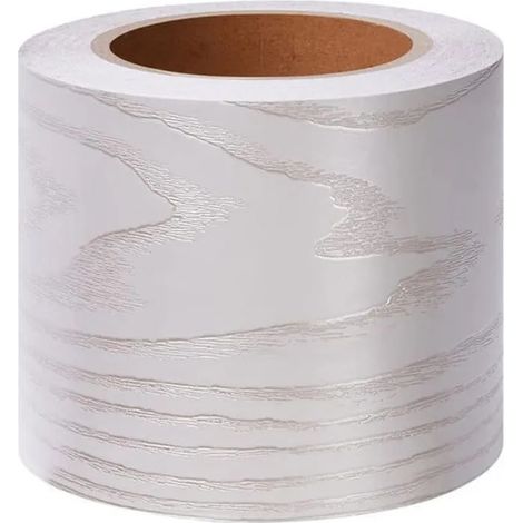 Bordure adhésive pour papier peint, frise murale autocollante argentée effet bois, 5cm x 500cm. - Grain de Bois Argenté 5cm X 500cm (1/5)