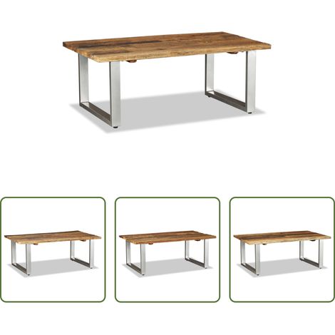 Vintage Couchtisch - Couchtisch Altholz Massiv 100x60x38 cm (1/5)