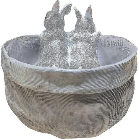 Pot de fleurs à motif lapin, pot pour plantes grasses, pot de jardin, résine, décoration lapin de dessin animé (1/4)