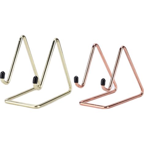 2er-Pack stabile, dreieckige Handyhalterung mit Gummikopfschutz, rostfrei, tragbarer Tablet-Halter für Mobilgeräte, Roségold (1/5)