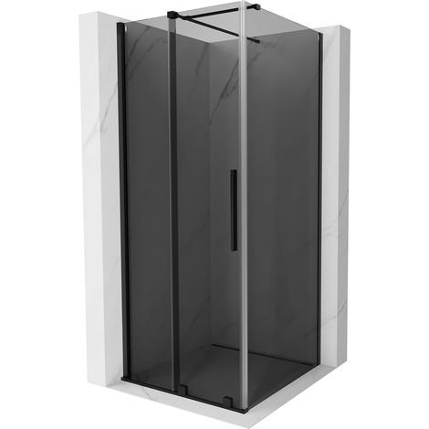 Mexen Velar cabine de douche coulissante 90 x 90 cm, graphite, noire - 871-090-090-41-70 (1/5)