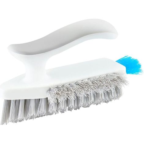 Brosse de nettoyage 4-en-1 pour salle de bain – Brosse à poils flexibles pour douche, tapis, sol et poils d’animaux (Gris, taille unique)