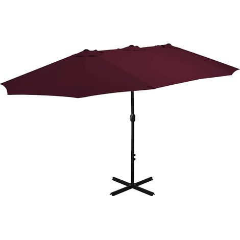 Parasol d'extérieur - Parasol de Jardin Parasol de balcon avec mât en aluminium 460 x 270 cm Bordeaux BV789409 - BonneVie (1/5)
