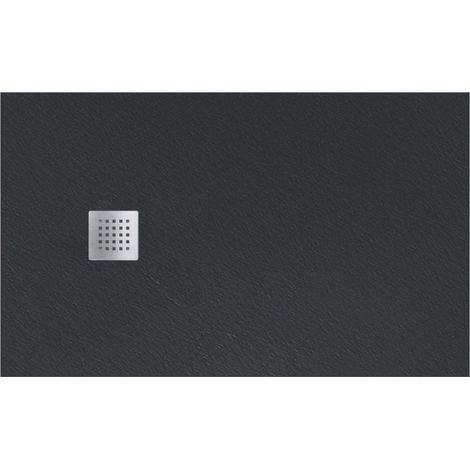 Piatto doccia rettangolare effetto pietra antracite 90x120 cm