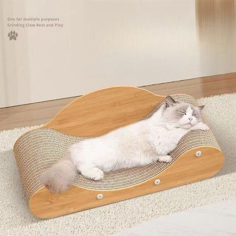 Stabiler Katzenkratzbaum/Katzenbett/Sofa aus Wellpappe, reißfester Kratzbaum, robustes Katzenkratzbrett (1/4)