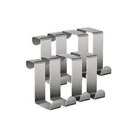 8 crochets de porte réversibles en acier inoxydable en forme de Z, pour portes, tiroirs, placards et cuisines standard (1/5)