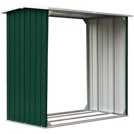 Brennholzlager Verzinkter Stahl 172x91x154 cm Grün vidaXL