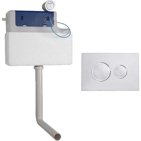 Roper Rhodes Cascade Concealed Dual Flush WC Toilet Cistern + Chrome Flush Plate (1/3)