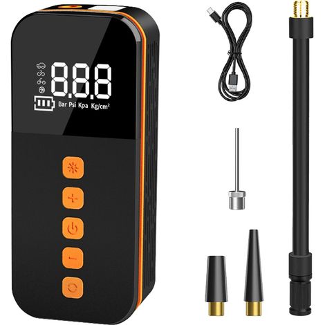 Toivize Compressore d'aria portatile ricaricabile da 150 PSI – Gonfiatore digitale per pneumatici – Spegnimento automatico alla pressione impostata – 3000 mAh – Luce LED – Caricabatterie per telefono, (1/5)