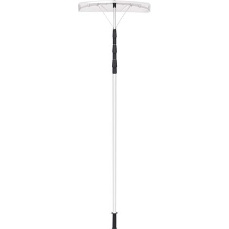 COSTWAY Râteau à Neige sur Toit Télescopique Outil de Déneigement Hauteur Réglable 200-630CM Manche en Aluminium avec Poignée Antidérapante Blanc Argenté pour Maison, Voiture,Cour (1/5)