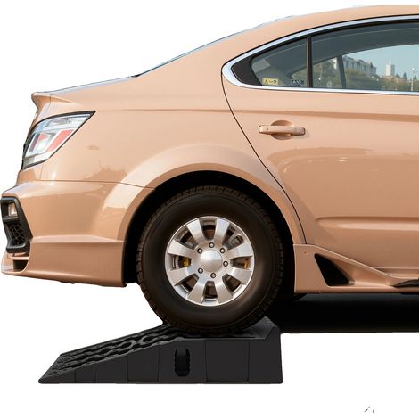 Rampe per auto, capacità di carico 16.000 libbre, dimensioni 92 x 32 x 32 cm, altezza di sollevamento 17 cm, larghezza di lavoro 24,5 cm, colore nero. (1/5)