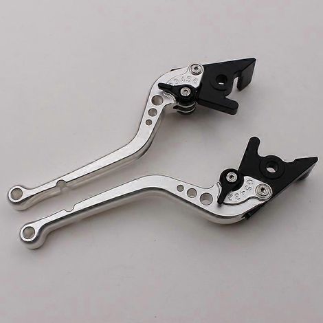 Compatible avec les poignées de frein des motos MOTO GUZZI CALIFORNIA Custom/Touring/Classic (longues, argentées) (1/5)