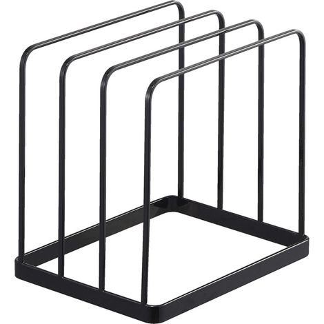 Support de rangement multifonction cuisine style japonais, grand format à compartiments pour plaque et planche à découper, modèle LH-189 noir (1/4)