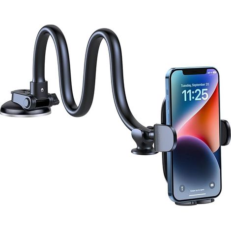 Support de téléphone pour pare-brise en voiture [Bras flexible de 33 cm] Support de téléphone pour tableau de bord (1/5)