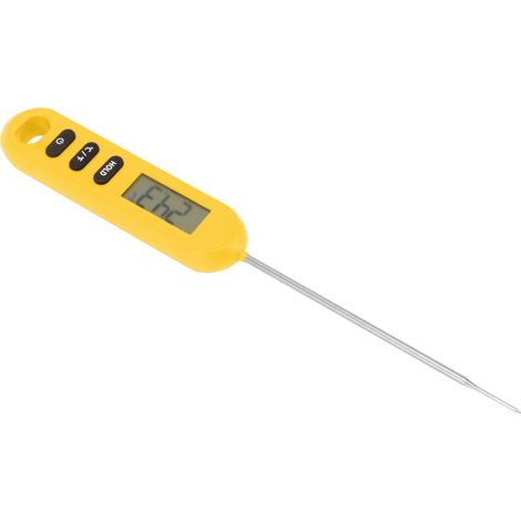 Thermomètre à viande à lecture directe, thermomètre numérique de cuisine avec longue sonde orange. (1/5)