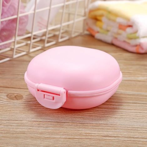 Tragbare Seifenschale in Bonbonfarben für Zuhause, Dusche, Reisen, Badezimmer (2 Stück, Rosa) (1/5)