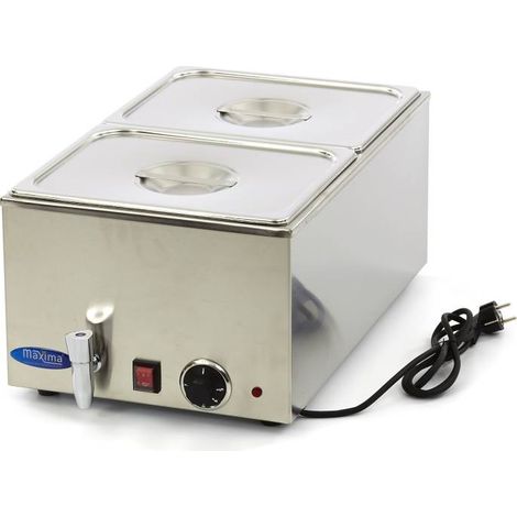 Bain-Marie - avec robinet - incluant 2 sets de bacs GN 1/2 - Électrique - Maxima