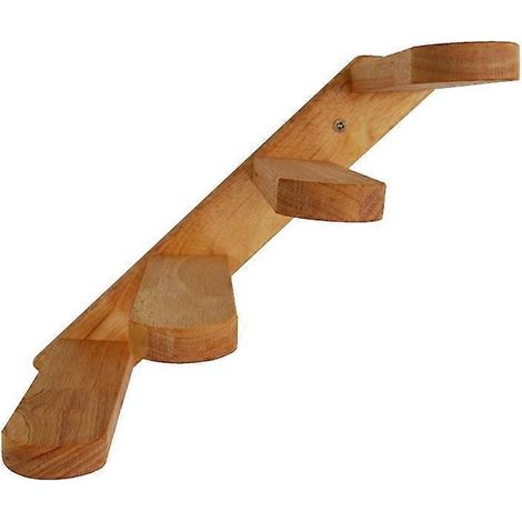 Kletterwandregal für Katzen, 4 Stufen, Katzentreppe aus Holz, zur aufrechten Montage