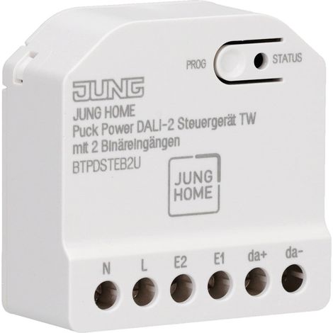 JUNG HOME BTPDSTEB2U PUCK POWER DALI-2 UNITÉ DE COMMANDE TUNABLE WHITE - VARIATEUR DALI AVEC 2 ENTRÉES BINAIRES BLUETOOTH