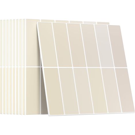 Adhesive pour Cuisine: Plus épais Crédence Salle de Bain - 30.5x30.5 cm Carrelage Adhesif - 10 Pièces Beige (1/5)