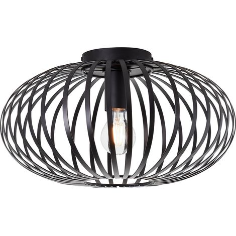 BRILLIANT Plafonnier Bremen 40cm noir 1x A60, E27, 40W, adapté aux lampes normales (non incluses) (1/3)