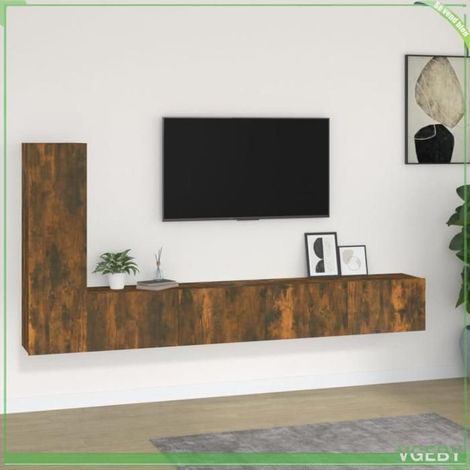 Ensemble de meubles TV - 3114323 - Chêne fumé - Bois d'ingénierie - 3 pièces avec rangement mural (1/5)