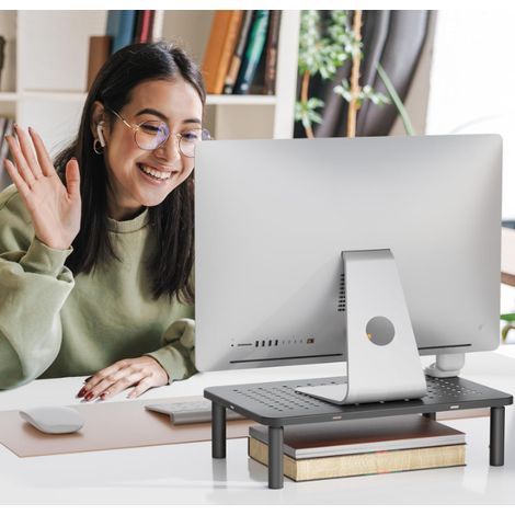 Support pour écran d'ordinateur, compatible avec les ordinateurs de bureau, rehausseur réglable pour ordinateur portable, capacité de charge maximale de 44 lbs. (1/5)