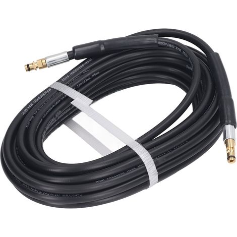 Tuyau haute pression 15m en caoutchouc 5800psi 40Mpa, flexible nettoyeur haute pression remplacement pour Karcher K2 K3 K4 K5, 2 bouchons d'extrémité (1/5)