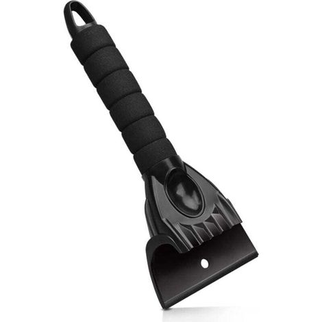 1PCS Grattoir à Glace, Gratte-Givre Racloir en Plastique avec Manche Antidérapant Outil Multifonctionnel Conception à Pelle Pelle À Neige pour Voiture - Noir
