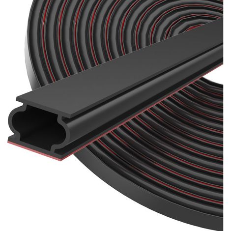 Burlete autoadhesivo para puertas, 10 mm (ancho) x 8 mm (profundidad) / 6 m (largo), para marcos de puertas, flexible, impermeable, de goma, negro. (1/5)