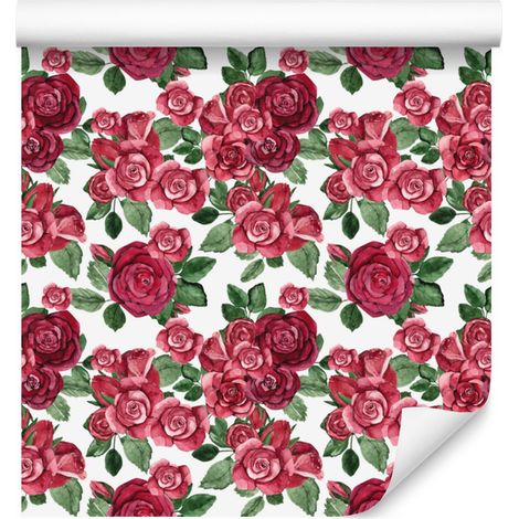 Papier peint Roses rouges et roses 50x1000 cm (1/5)