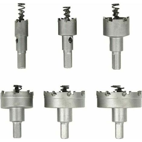 Sega a tazza per metallo, XU, set di 6 punte per seghe a tazza in carburo, seghe a tazza in acciaio inossidabile, alluminio, acciaio, rame, legno, 16 22 30 40 50 60 KZQ - KZQ (1/4)