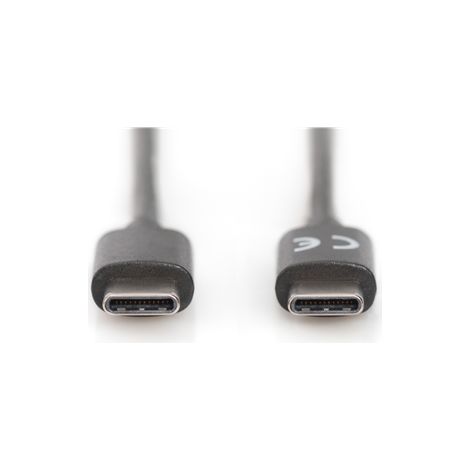 Digitus Câble USB USB 2.0 USB-C® mâle, USB-C® mâle 1.80 m noir rond, connecteur utilisable des deux (1/4)