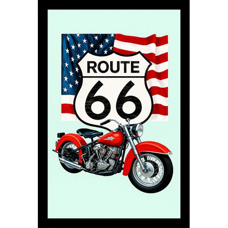 Miroir rectangulaire sérigraphié route 66