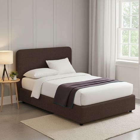 Letto Matrimoniale Bury, Sfoderabile, Contenitore Made in Italy, Marrone (1/5)