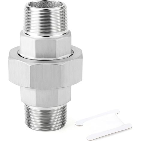 1 pièce Raccord mâles en acier inoxydable 304 1/4" BSP, raccord union, adaptateur fileté pour eau/huile/gaz (1/5)