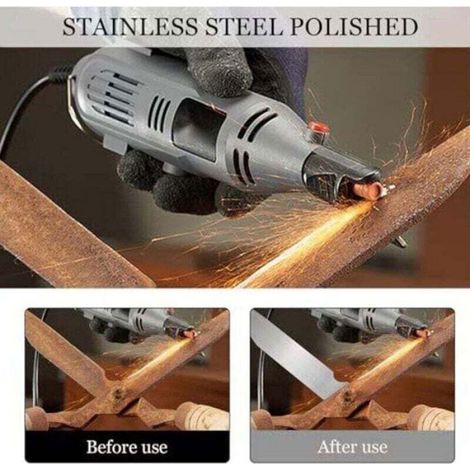 42Pcs Meules en Oxyde d'Aluminium Mèches de Ponçage pour Dremel, Meule Abrasive avec Tige de 1/8" pour Qutil Rotatif, Femeo (1/4)