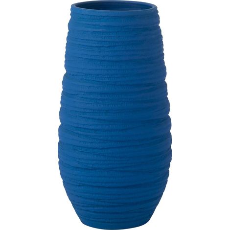 Vase céramique bleu élégant pour décoration intérieure raffinée - Bleu intense céramique (1/2)