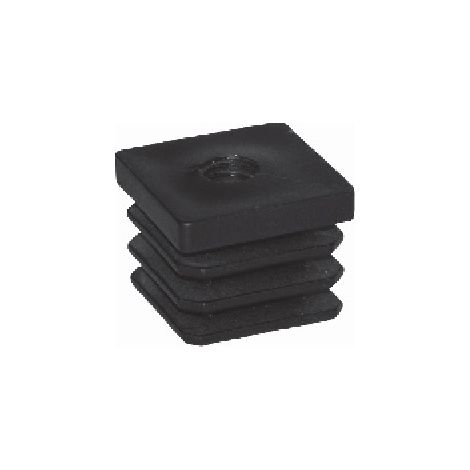 Deco Fer Forge – Bouchon nylon étanche pour tube carré 30x30mm – Filetage M8 – Longueur 30mm – Hauteur 26mm – Pour espaces confinés (1/2)