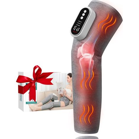 Appareil massage jambes sans fil, 3 niveaux, chaleur et coussins air  Massage à pression 3 niveaux avec chaleur, minuterie 15 min. Pour mollets, cuisses et genoux (1/5)