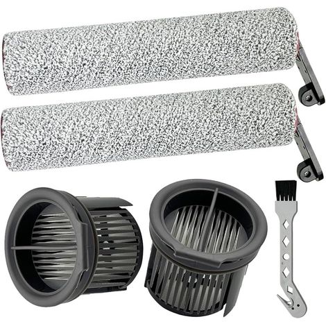 Roller Brush und Filter Ersatzteile für effiziente Schmutzaufnahme und, 5Stück Set aus 2 Bürstenrollen, 2 Filtern und 1 Reinigungstool, robuste Kunststoffkonstruktion für effiziente Schmutza (1/5)