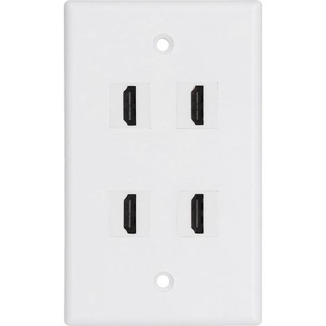 Plaque murale HDMI 4K avec 4 ports, standard US, en ABS pour système home cinéma et récepteur AV (1/5)